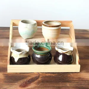 Balcony Multi-Storey Pine Wood Mini Flower Racks, Solid Wood Plant Shelf Convenient To Use thumbnail-1