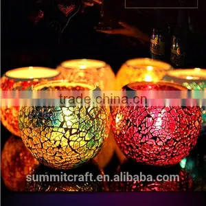 Unique Mini Tealight Mosaic Glass Candle Holder thumbnail-3