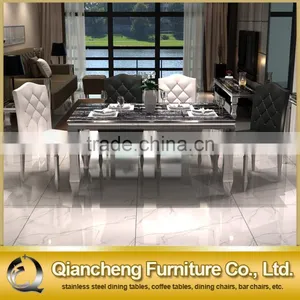 Fancy Marble Top Dining Table Set Living Room Furniture thumbnail-3