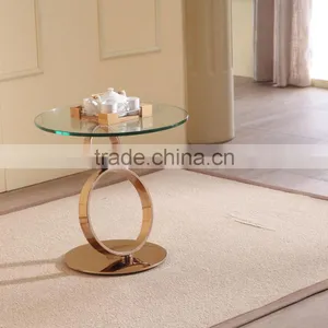 Stainless Steel Glass Side Table thumbnail-1