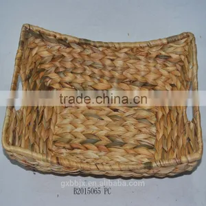 Hand-woven Water Hyacinth Storage Basket With Metal Frame thumbnail-1