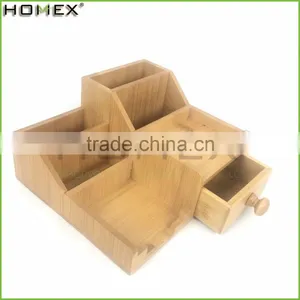 Office Desk Storage Organizer on Tabletop in Bamboo/Homex_FSC/BSCI Factory thumbnail-1