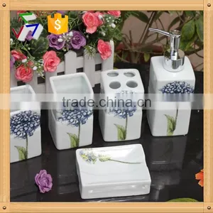 5pcs Ceramic Bathroom Accessory Set thumbnail-1