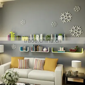 Hot Sale Book Shelf Set of 3 U Shape Wood Wall Shelf DIY Home Wall Decorative Floating Wall Shelf Wholesale thumbnail-4