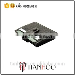 Litchi Stria Factory Direct Wholesale Leather Card Holder Customize Cards Bag With Buckle thumbnail-1