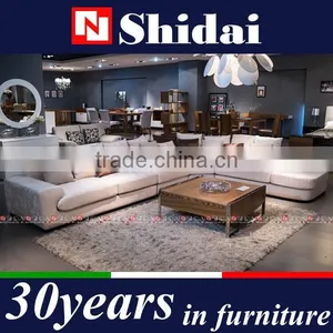 SHIDAI - Modern Beige Microfiber Living Room Sofa Couch Sectional Set Furniture G180 thumbnail-1