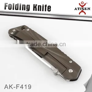 Hot Folding Knife 5Cr15 Blade Ti Handle Camping Hunting Knives Outdoor Hand Tools thumbnail-3