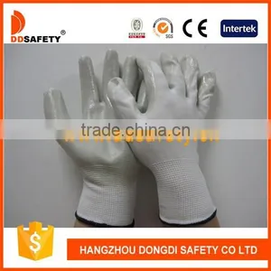 DDSAFETY White Nylon With Grey Nitrile Glove thumbnail-1