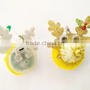 Bright Yellow Reindeer Pedant Light up Led Earrings Christmas Wholesale Art Supplies thumbnail-2