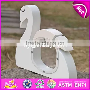 New Design Cute White Swan Shape Wooden Baby Piggy Banks W02A256 thumbnail-5