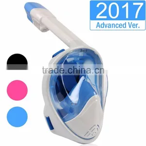 Snorkel Mask Full Face With GoPro Mount Panoramic View Snorkeling Diving Mask Anti-Fog Anti-Leak Longer Snorkel 2 Size Available thumbnail-1
