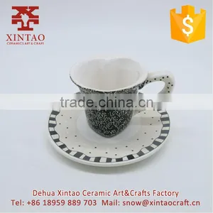 Coffee House Coffee Bar Cappuccino Cups and Saucers, Full Decal Letters With Saucers thumbnail-1