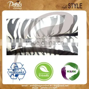 Zebra Print Canvas Tote Bag With Geninune Leather Handle thumbnail-5