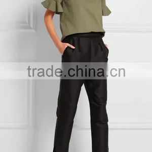 Pictures of Girls Cotton Tops 2016 Neck Design Fashion Crop Top HST3762 thumbnail-4