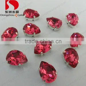 Decorative Light Fuchsia Crystal Point Back Garment Stone With Claw thumbnail-1