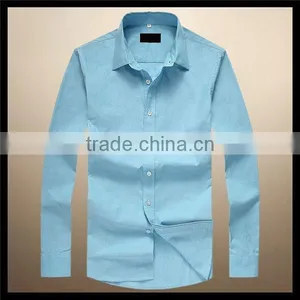 China Supplier Premium Quality Light Blue Latest Casual Shirts Designs for Men thumbnail-1