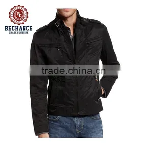 PQ291 Black Nylon Windbreaker Jacket thumbnail-1