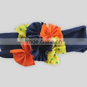 New Arrival Girl Boutique Accessories Cotton Knit Elastic Baby Girls Hair Bands Wholesale Beautiful Children Flower Headbands thumbnail-5