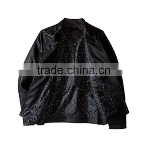 High Quality Customed Kids Black PU Leather Boys Toddler Leather Jacket thumbnail-2