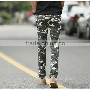 Stylish Men Casual Jogger Pants / 100% Cotton Camo Pants /Zip Pants P170214 thumbnail-2