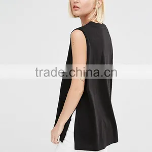 Guangzhou Shandao Casual Summer O-neck Sleeveless 160g Custom Woman Bamboo T Shirts thumbnail-2