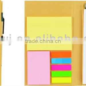 Kraft Cover Recycled Notebook With Sticky Notes&flags With Pinchcock 70grams 40sheets 19.5*11cm thumbnail-1