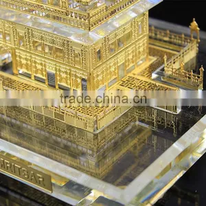 India 24K Gold Plated Crystal Golden Temple Model, Crystal Sikhism Souvenir Gift JC-TG 01 thumbnail-5