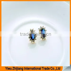 Fashion Sun Flower White Cubic Zircon Stone Earring thumbnail-3