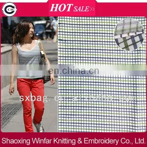 Checked Design Printed Knitting Nylon Rayon Spandex Jersey Fabric for Garment thumbnail-1