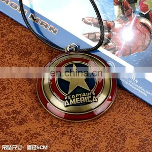 New Style Hot Bronze The Avengers Necklace Wholesale Fashion Anime Captain America Necklace thumbnail-1