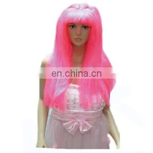 MCW-0316 Party Masquerade Synthetic Long Women Hot Straight Pink Wig thumbnail-1