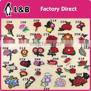 2017 Flower Embroidery Patches Colorful Iron on Applique Fashion Images Iron on Patches Flower thumbnail-2
