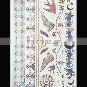 Hand Bracelet Glitter Metallic Gold Temporary Body Tattoo Sticker thumbnail-3