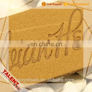 Custom Denim Hot Pressed Embossed Brand Name Genuine Brown Leather Label Patch thumbnail-4