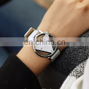 Wholesale Simple Personality Leather Triangle Shape Cool Lady Watch thumbnail-4