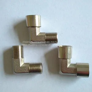 Nickel Plated Brass Elbow , BSP ,BSPT,NPT,G,ZG 1/8 1/4 3/8 1/2 thumbnail-1