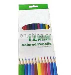 2016 Hot Sale Super Quality 7" Hexagonal Plastic Colored Pencils 12pcs Set thumbnail-1