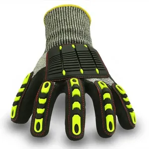 Waterproof Oil Gas Cut Resistant TPR Coated Anti Impact Gloves For Mechanic thumbnail-3