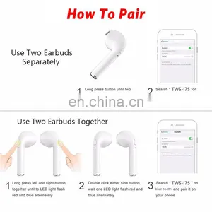 for Smart Phone I7s Tws Earbuds i7 Mini Earphone BT V5.0 Sports Headphone Stereo True Wireless Earbuds I7tws pk I9s I12 Tws thumbnail-5