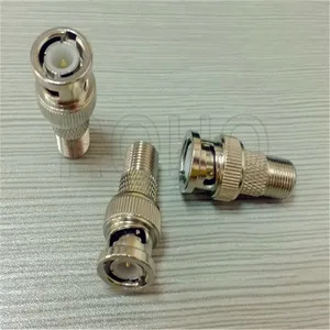 Straight BNC Male/Plug to F Female/Jack Connector CCTV Camera RF Adapter thumbnail-1