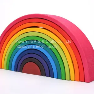 Wooden Rainbow Peg Dolls Wood Rainbow Stacker thumbnail-3