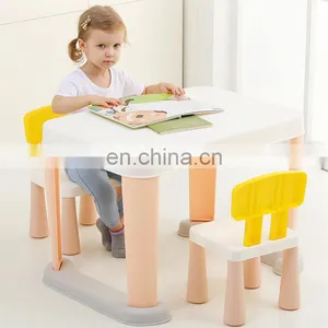 Plastic Baby Learning Drawing Toy Table Kindergarten Table and Chair Set Height Adjustable Small Children Study Tables thumbnail-1
