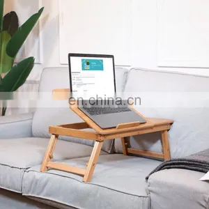 Bamboo Laptop Desk Board With Desk Drawer New Design Adjustable Bamboo Laptop Holder Desk thumbnail-3