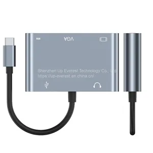 Aluminum Alloy 5 in 1 USB Hub HDMI+USB 3.0*1+VGA+AV+PD thumbnail-3