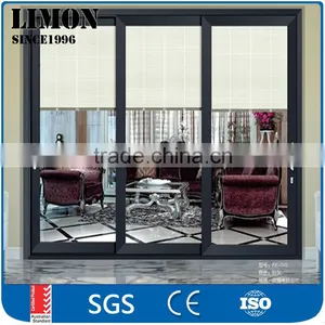 LIMON 2.0mm Thickness Aluminum 3 Track Glass Sliding Door for Sale thumbnail-1
