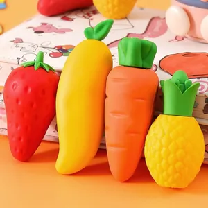 Super Fruit Eraser for Primary School Students Like Leather Eraser Big Mac Elephant Leather Creative Cartoon Cute Children Carrot Elephant Leather Without Crumbs and no Traces to Erase Words Into Line Kindergarten Stationery. thumbnail-1