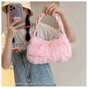 Plush Bag Korean Fur Underarm Dumpling Bag Shoulder Handbag High Appearance Level Niche Women's Bag thumbnail-3