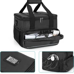 The Insulated Medical Bag With Adjustable Dividers, Medical Supplies Water-Proof Case for Travel, Camping,Home,Black thumbnail-2