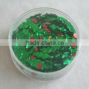 45g Green Metallic Dots Shape PVC Confetti/Glitter Metallic Confetti for Christmas thumbnail-1