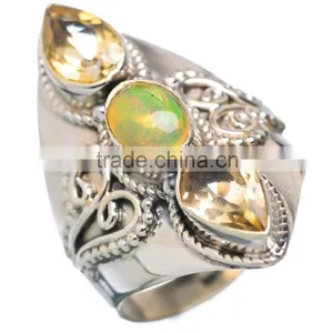 OPAL & CITRINE RING ,925 Sterling Silver Jewelry Wholesale,WHOLESALE SILVER JEWELRY,SILVER EXPORTER,SILVER JEWELRY FROM INDIA thumbnail-1